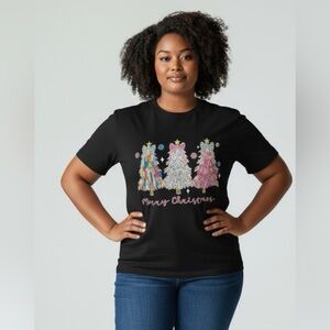 Bella Canvas Black Festive Tree Tee